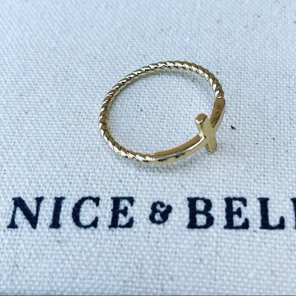 18k gold plated cross ring